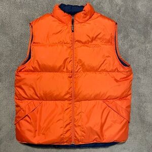 Vintage LL Been Down Puffer Vest Men’s XLT Tall Orange Zip Up Outdoor Gorp Y2K
